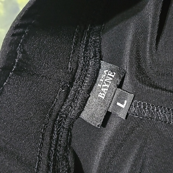 Lisa Bayne Black Wide Leg Stretchy Pants Size Large - Picture 2 of 4